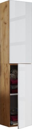 ebuy24 Gabinete De Ba&ntilde;o De Madera Vcm Muebles De Ba&ntilde;o Estante De Pared Ba&ntilde;o Gabinete De Ba&ntilde;o Gabinete Alto Dimensiones Aprox. Al. 150 X An. 33 X T. 22 Cm - L
