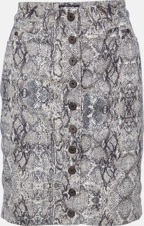 Just Cavalli Beige Animal Pattern Cotton Fitted Skirt