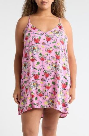 Printfresh Satin Chemise in Parlor Pink at Nordstrom Rack, Size Xx-Small