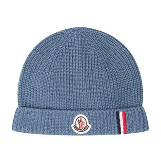 Moncler Mutsen - unisex - Accessoires - Blauw - Maat: 2XS Zijde