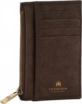 Cuoieria Fiorentina Womens Zip Card Holder In Cioccolato