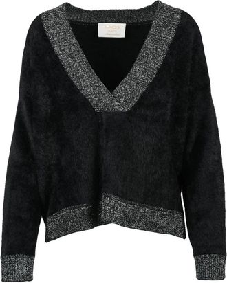 Kaos Kaos, Truien & Vesten, Dames, Zwart, XS, Polyester, V-hals Breiwerk
