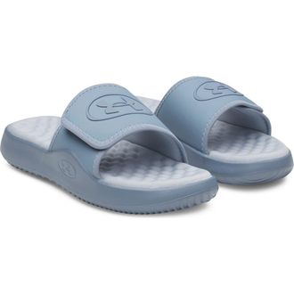 Under Armour UA Ignite Pro 8 Water Resistant Slide Sandal in Blue Wind /Blue Fog at Nordstrom, Size 10