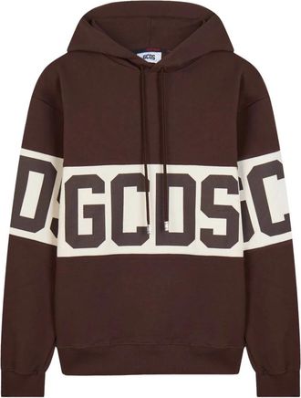 GCDS Logo-Band Hoodie - Heren - Hoodies - Bruin - XL - Katoen - Hoodies & sweatvesten