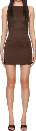 Bec&bridge Jones Boatneck Mini Dress In Cocoa