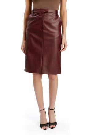 Bardot Phenix Faux Leather Pencil Skirt in Burgundy at Nordstrom, Size 10
