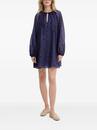 Stine Goya floral-cutout smock mini dress - Purple