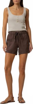 Kut from the Kloth Katana High Rise Shorts With Drawstring In Chocolate