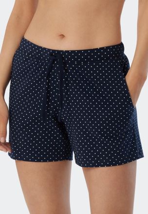 Schiesser Shorts SCHIESSER Mix + Relax, Damen, Gr. 34, N-Gr, blau (dunkelblau, gem.), Single Jersey, Obermaterial: 95% Baumwolle, 5% Elasthan, bequem kurz, Hose