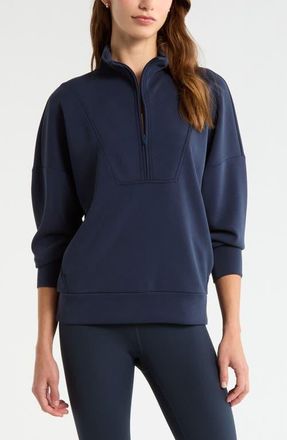 Zella Ultra Soft Half Zip Pullover in Navy Sapphire at Nordstrom, Size X-Large