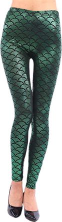 Generic 2025 - Fashionable Womens Slim Fit Shiny Skin Leggings Stylish Base Layer for A Slimmer Look Under Skirt Shorts Plus Size (Green, XL)