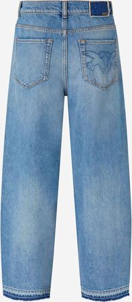 Pinko Womens Balloon Fit Jeans With Fading Cotton