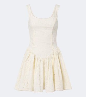 Agua Bendita Pluma broderie anglaise cotton minidress