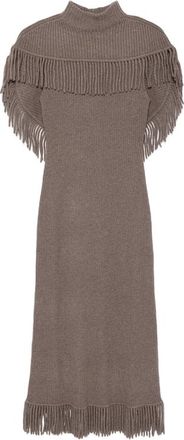SIMKHAI Fringe-trim Ribbed-knit Dress