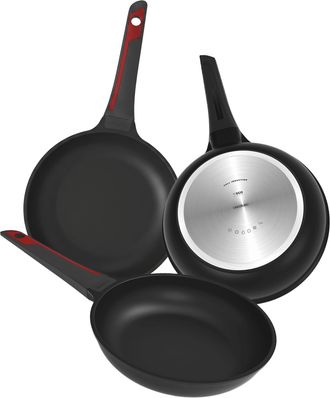 Cecotec Sartenes Diecast 20cm, 24cm Y 28cm. Dise&ntilde;adas Con Tres Capas De Antiadherente Para Una Durabilidad Superior Y Un Rendimiento Excepcional