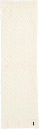 Ralph Lauren Cr&egrave;mekleurige Polo Ralph Lauren Cable Scarf - Dames - Wintersjaals - Beige - ONE Size - Wol - Accessoires