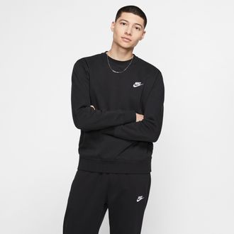 Nike Mens Nike Sportswear Club Fleece Crew in Black | BV2662-010