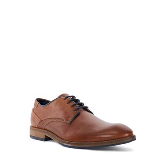 Dune London Mens Wf Bridon - Wide Fit Lace-Up Gibson - Brown Leather - Size UK 6