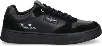 Aeronautica perforated panelled sneakers - Zwart