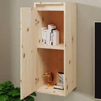 Berkfield Home Wall Cabinets 2 pcs 30x30x80 cm Solid Wood Pine in Light Brown | Size: 30 x 30 x 80 cm