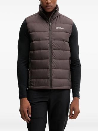 Jack Wolfskin zip-up quilted jacket - men - Recycled Polyester - L - Brown