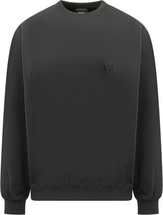 Yohji Yamamoto Brushed Terry Crew Sweatshirt - Heren - Sweatshirts - Zwart - XS - Katoen - Hoodies & sweatvesten