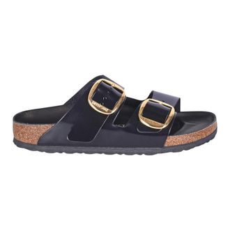 Birkenstock Sliders, female, Black, Size: 11 US Arizona Big Buckle Narrow Fit