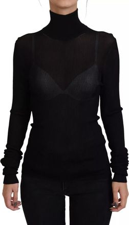 Dolce & Gabbana Black Turtleneck Slim Fit Pullover Womens Sweater (Pre-Owned)