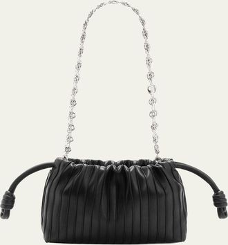 Loewe Flamenco Pleated Shoulder Bag in Napa Leather