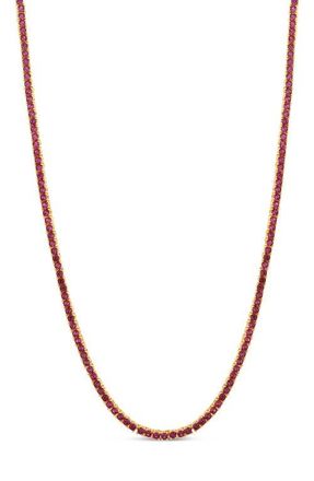 SHYMI Classic Ruby Tennis Necklace in Gold at Nordstrom, Size 18