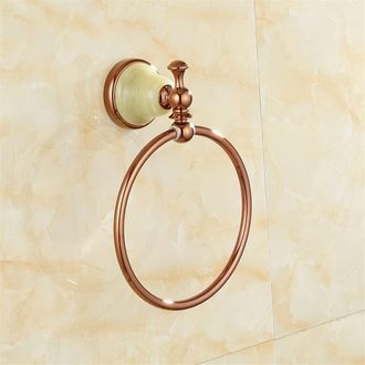 OEM Toallero De Pared Para Ba&ntilde;o De Estilo Europeo, Totalmente De Cobre, Jade Natural Y Color Oro, Con Accesorios De Montaje