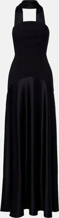 Solace London Mae satin-paneled bustier gown