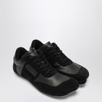 Maison Margiela Black Leather And Suede Anatomic Sneakers
