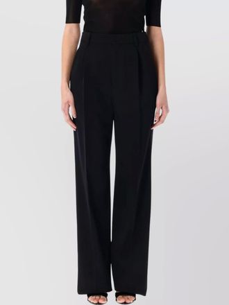 Saint Laurent pleated wide leg trousers with pockets
