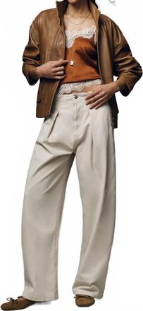 Pistola Denim Eden Pleated Barrel Trousers In Parchment