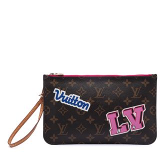 Louis Vuitton Tweedehands Monogram Patches Neverfull Mm Pouch