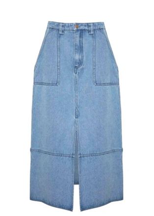 Hunter Bell Parke Skirt In Blockely Denim