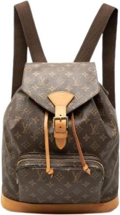 Louis Vuitton Pre-owned Montsouris GM Rugzak - Dames - Vintage Rugzakken - Bruin - ONE Size - Leer - Vintage