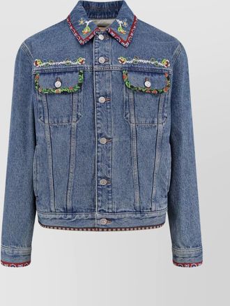Valentino Garavani Valentino - embroidered front pockets collar contrast stitching