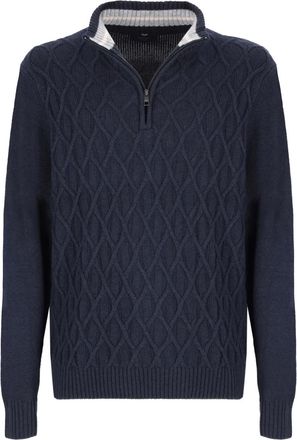 Armata Di Mare diamond-pattern half-zip sweater - Blue