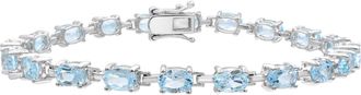 Diamond2Deal 925 Sterling Siilver Sky Blue Topaz Tennis Bracelet 7.25