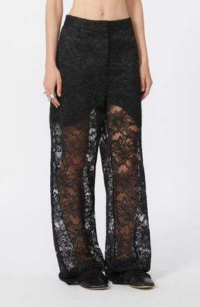 Sportmax Lace Wide Leg Pants in Black at Nordstrom, Size X-Large