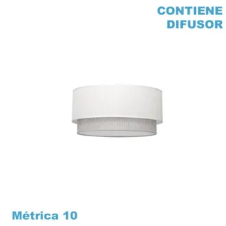 Fabrilamp Pantalla Colgante Kenya M10 Blanco/gris 40dx38dx22h Difusor Incluido
