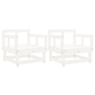 vidaXL Sedie Da Giardino 2 Pz Bianche In Legno Massello Di Pino - Vidaxl