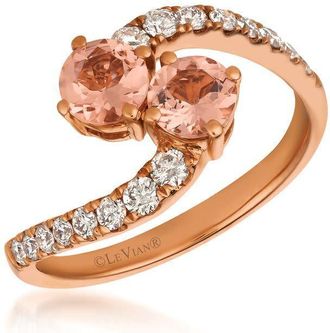 Le Vian Ladies Peach Morganite Rings set in 14K Strawberry Gold