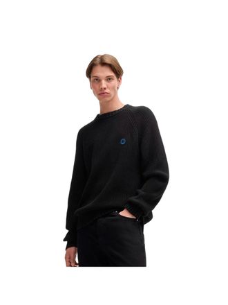 HUGO BOSS Mens Sweater Sonni - Black Cotton - Size Medium