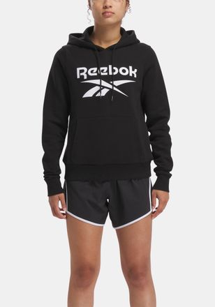 Reebok Kapuzensweatshirt REEBOK, Damen, Gr. XS (30/32), schwarz, Obermaterial: 70% Baumwolle, 30% Polyester, B&uuml;ndchen, Sweatshirts Kapuzensweatshirt