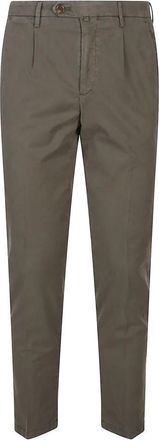 BRIGLIA 1949 Easy Fit Pleated Chino - Heren - Chinos - Groen - 2XL - Katoen - Broeken