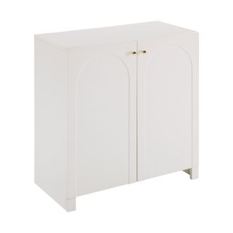 STILVORA Aparador Con 2 Puertas, Patron De Arco, Con Tiradores Dorados, Para Dormitorio, En Tablero De Particulas 80&times;40&times;80 Cm
