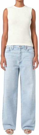 A Gold E Womens Low Slung Baggy Jeans In Blue